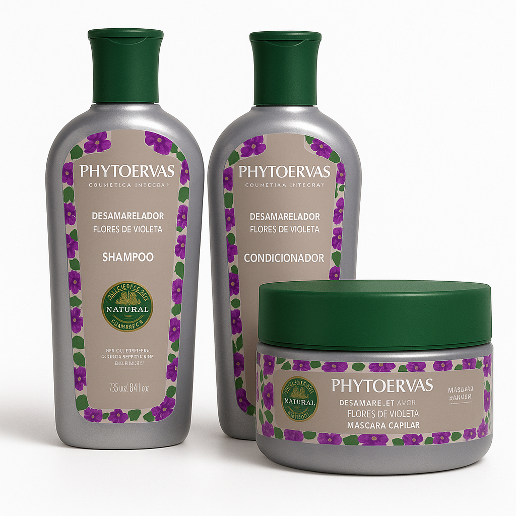 Kit para cabelos Desamarelador Flores de Violeta Phytoervas