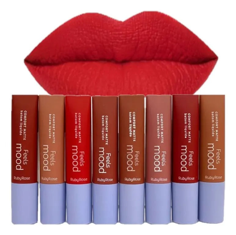 Batom Matte Ruby Rose HB-8230. Escolha sua cor