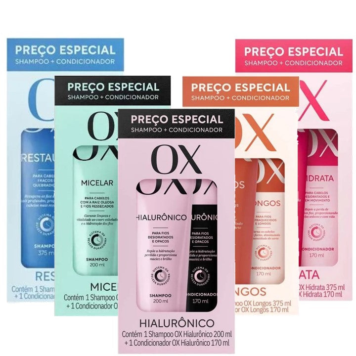 Kit Promocional OX Shampoo e condicionador. Escolha o seu.