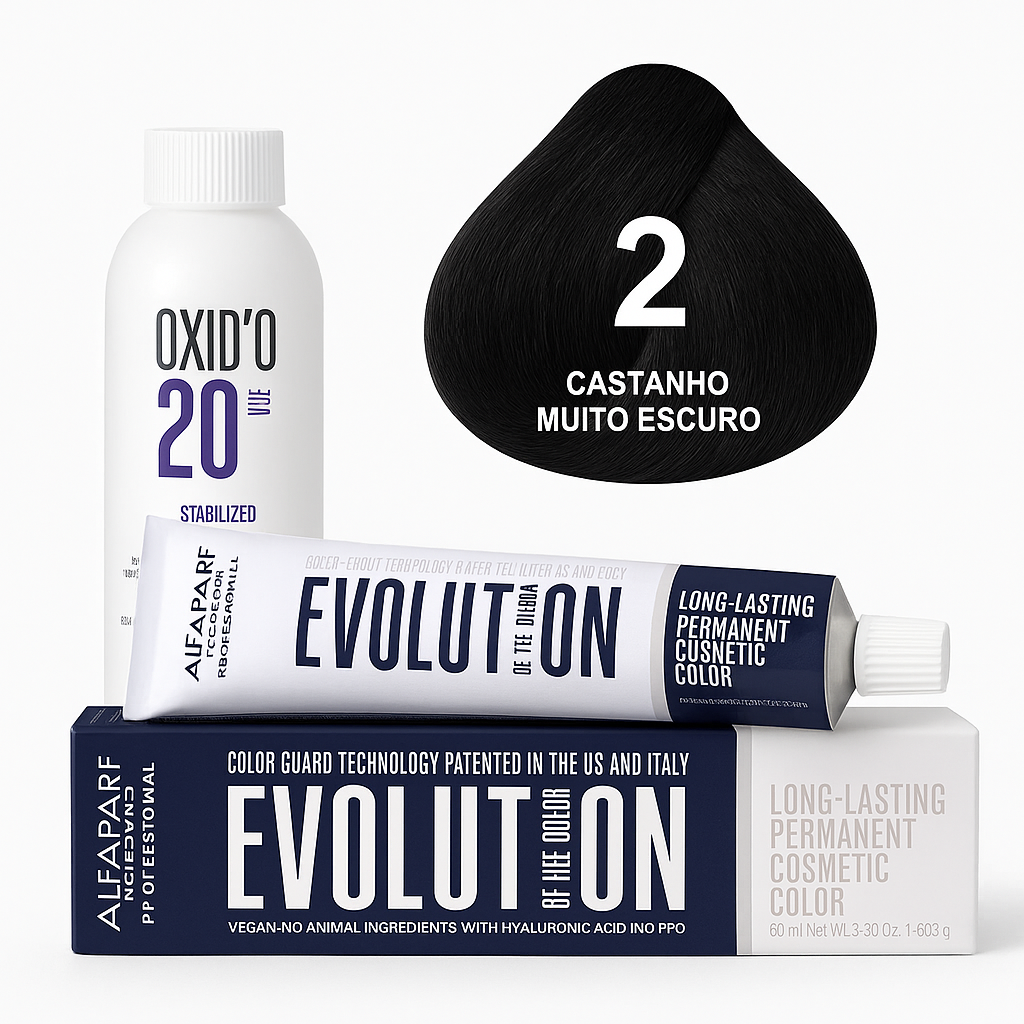 Kit Coloração Alfaparf Evolution Tons Naturais + Ox de Sua Preferência
