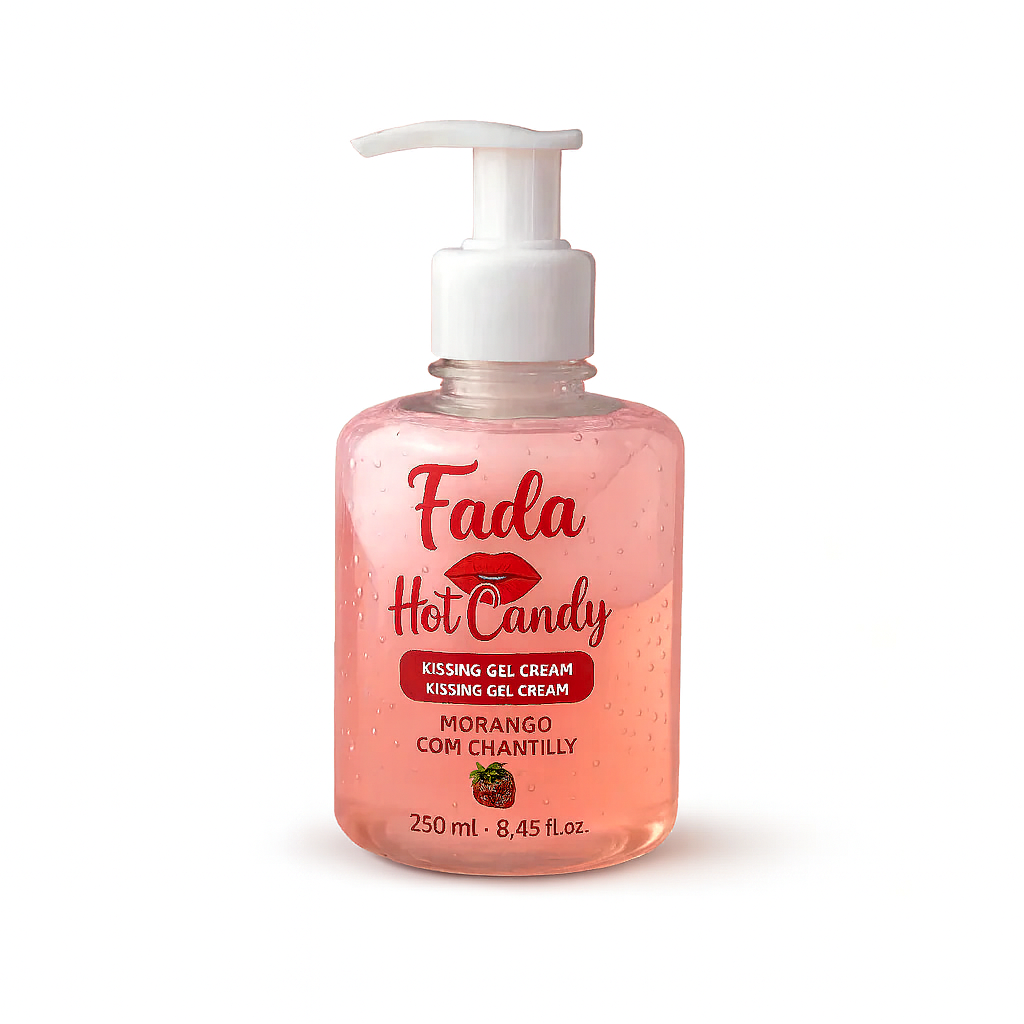 Gel Hidratante Corporal Beijável Hot Candy Morango c/ Chantilly 250g