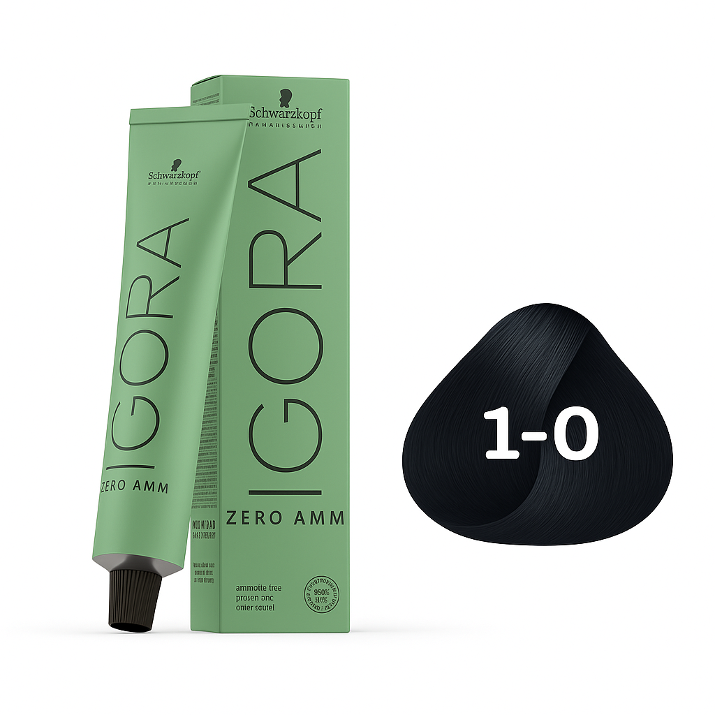 Coloração Schwarzkopf Igora Zero Amônia 1-0 preto 60g