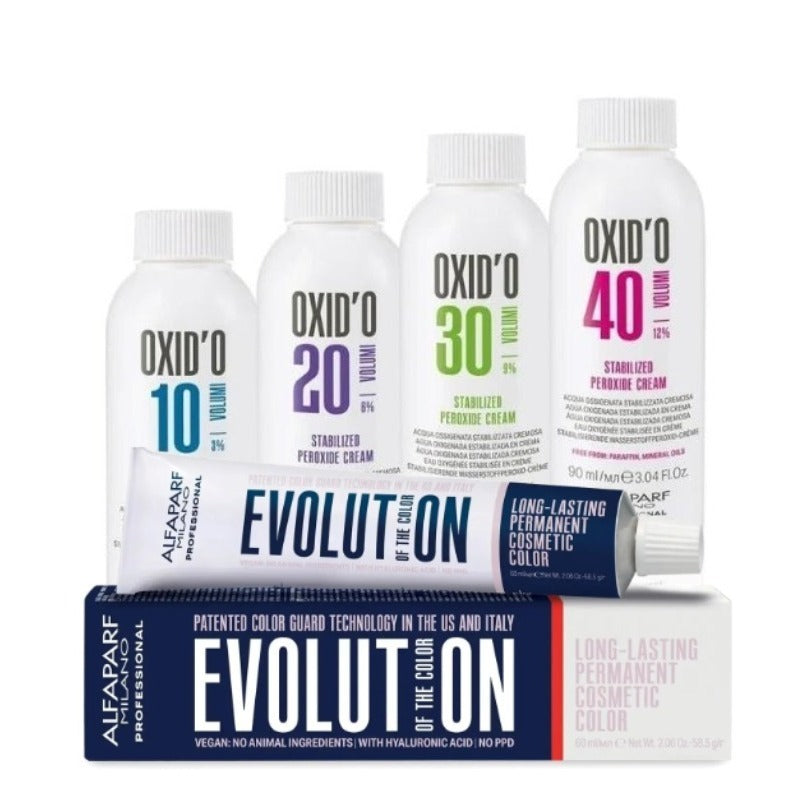 Kit Coloração Alfaparf Evolution Tons Naturais + Ox de Sua Preferência
