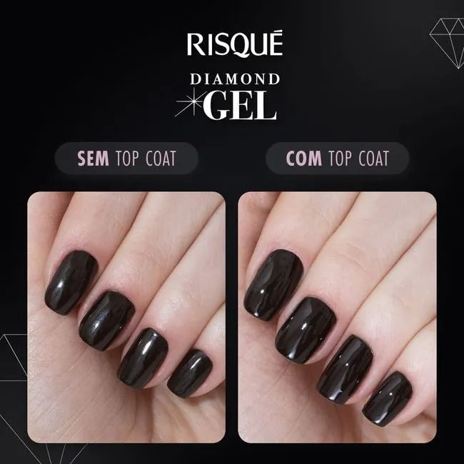 Esmalte Risqué Diamond Gel Top Coat Fixador 9,5ml